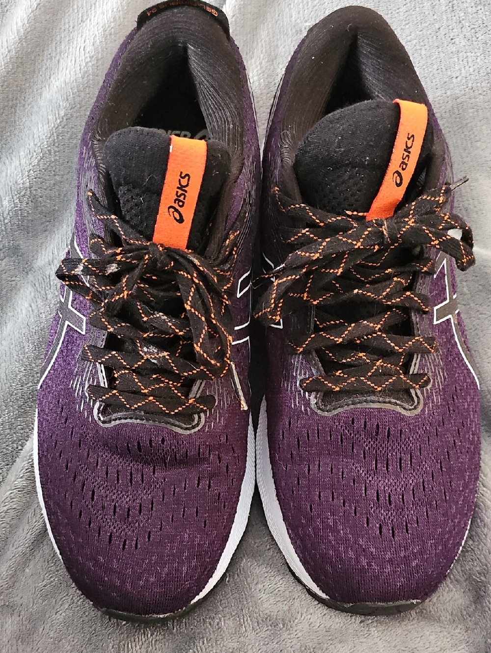ASICS Women's Purple Running Shoes with Orange Accents
